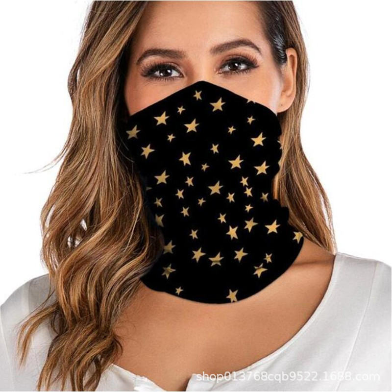 Cross-Border High-Quality Digital Printing Five-Pointed Star Cycling Mountaineering Outdoor Sports Quick-Drying Magic Seamless Headscarf 3C