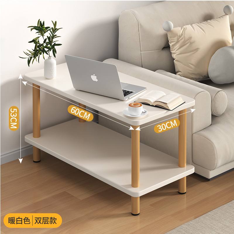 직사각형 테이블 60*30*53 따뜻한 흰색 원목 다리