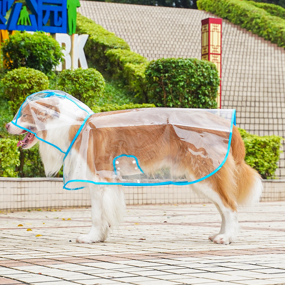 宠物服装跨境大狗透明外出雨衣金毛拉布拉多边牧大型犬狗狗雨衣服