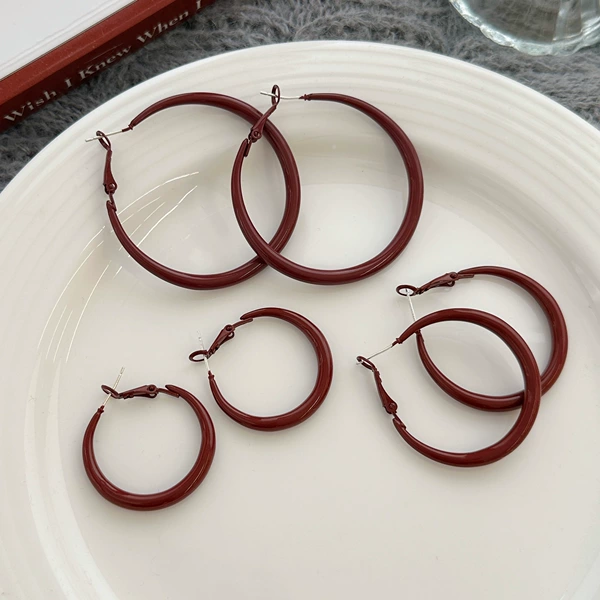 Earrings, diameter 50mm, 50mm