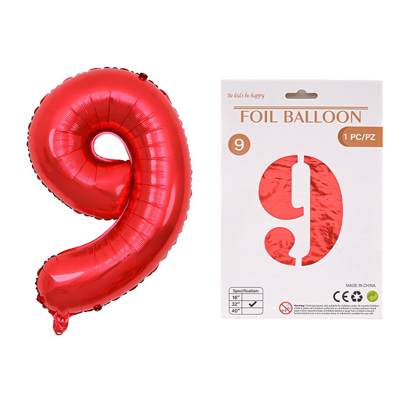Globo de película de aluminio digital de 32 pulgadas, tarjeta de papel, tapa dura, paquete individual, cuerpo delgado, fiesta digital, globo decorativo flotante
