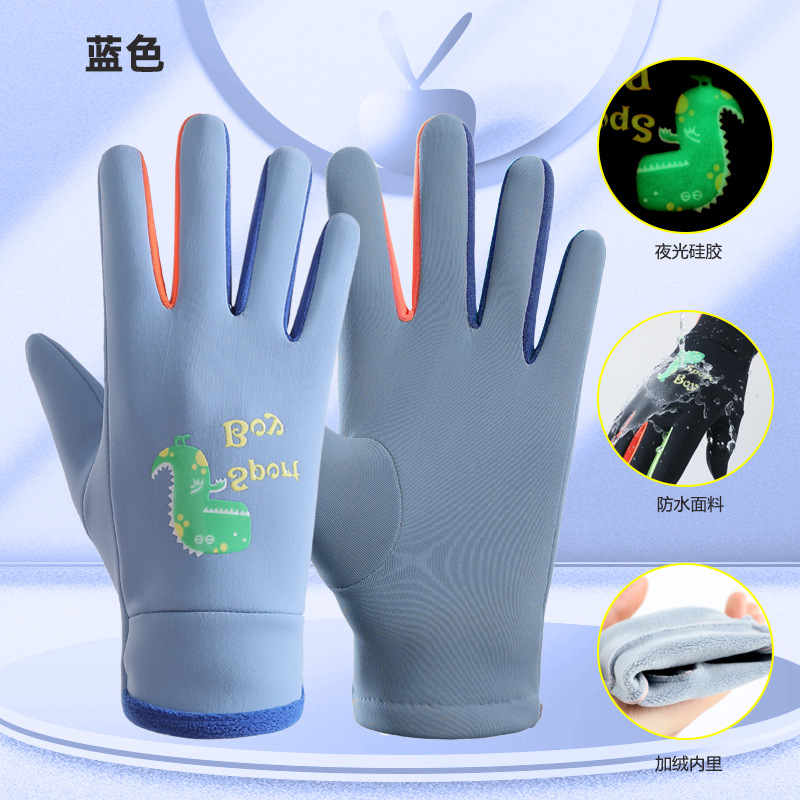 Guantes DE LOS NIÑOS dibujos animados luminoso deportes al aire libre caliente y niñas invierno nieve a prueba viento impermeable