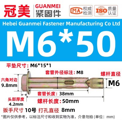 Анкерный болт Guanmei стандарт GB 6х50