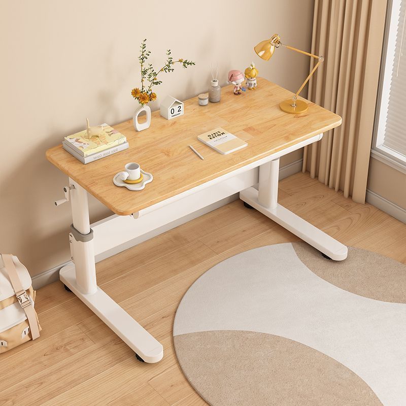Rubber Wood Children's Study Table Home Primary School Students Writing Homework Desk and Chair Combination Adjustable Lifting Desk