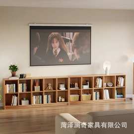 跨境木质书架客厅落地式置物架装饰电视柜多功能飘窗储物柜小书架