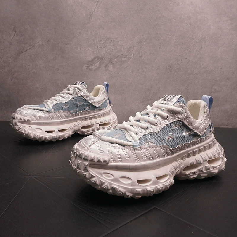 Весна и осень холст, дышащая повседневная обувь папы на толстой подошве