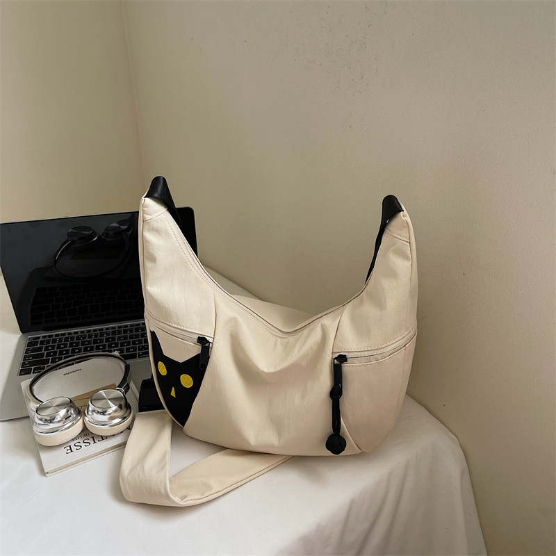 Oxford Cloth Women 2025 New Fashion Single Shoulder Large Capacity Crossbody For Class And Commute Dumpling Bag_voghion.com