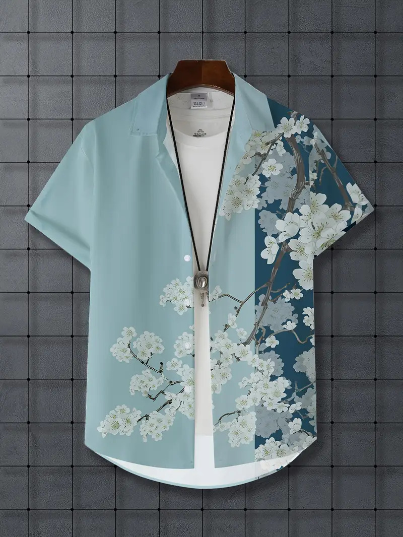 Camisa de manga corta tridimensional de alta calidad transfronteriza 2024 verano casual tendencia de moda de todo fósforo MB1