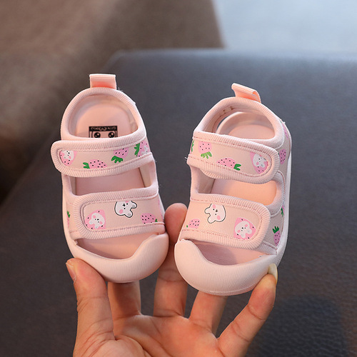 Baby girl sandals summer 0-1-2 years old 3 children princess shoes cartoon Baotou infant shoes soft sole toddler shoes