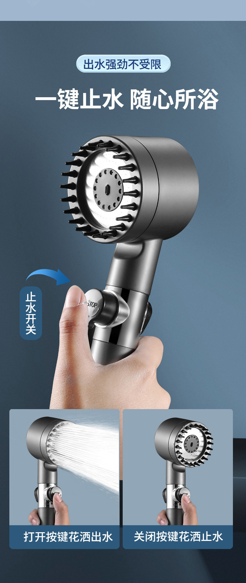 Factory direct sales, one-piece consignment of the same style as Douyin. Strong factory in stock for wholesale of pressure-regulating, spray and filter shower heads Item Picture
