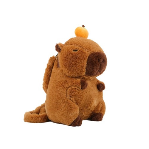Capybara Plush Bag Dual Shoulder Bag for Kids Capybara Bag Cute Animal Gift Plush Toy Backpack