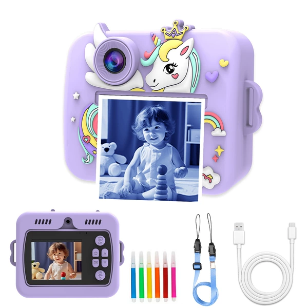 Purple Unicorn [Color Print] Blue + No Card
