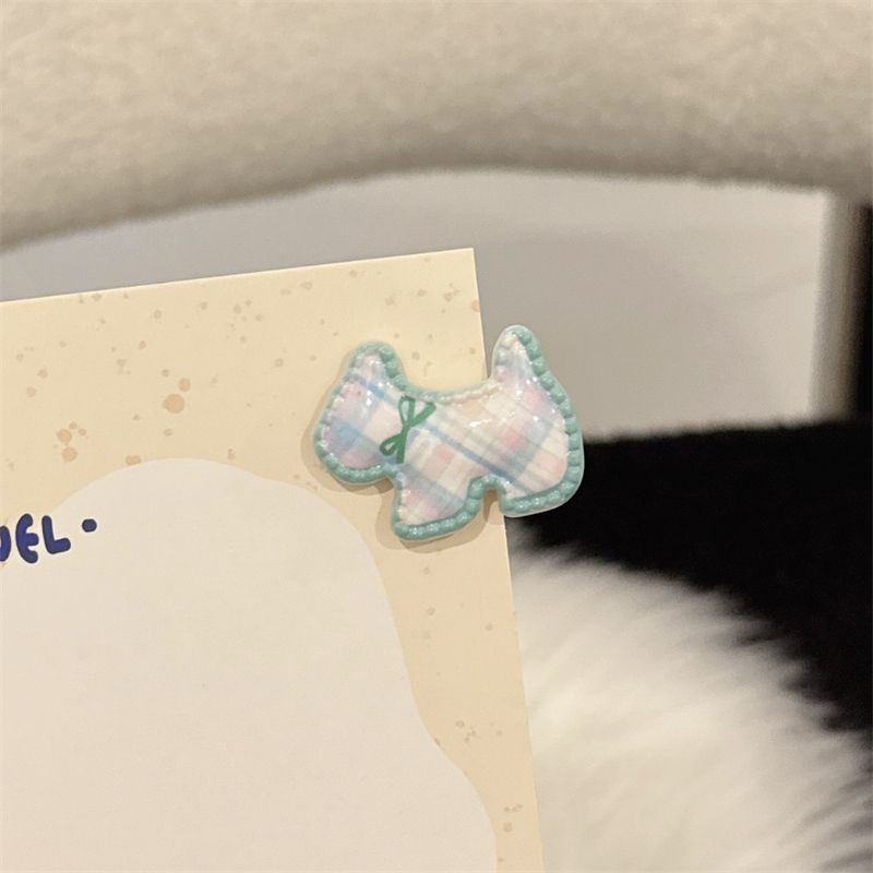 韓国風のかわいい格子柄の犬の樹脂製アクセサリー、手作り素材、靴飾り、クリーム接着剤、子供用ヘアピン、ヘアアクセサリー、パッチ|undefined