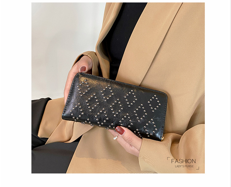112g Weight Pu Leather Lining Material Women's Solid Color Rhombus Pu Leather Zipper Wallets