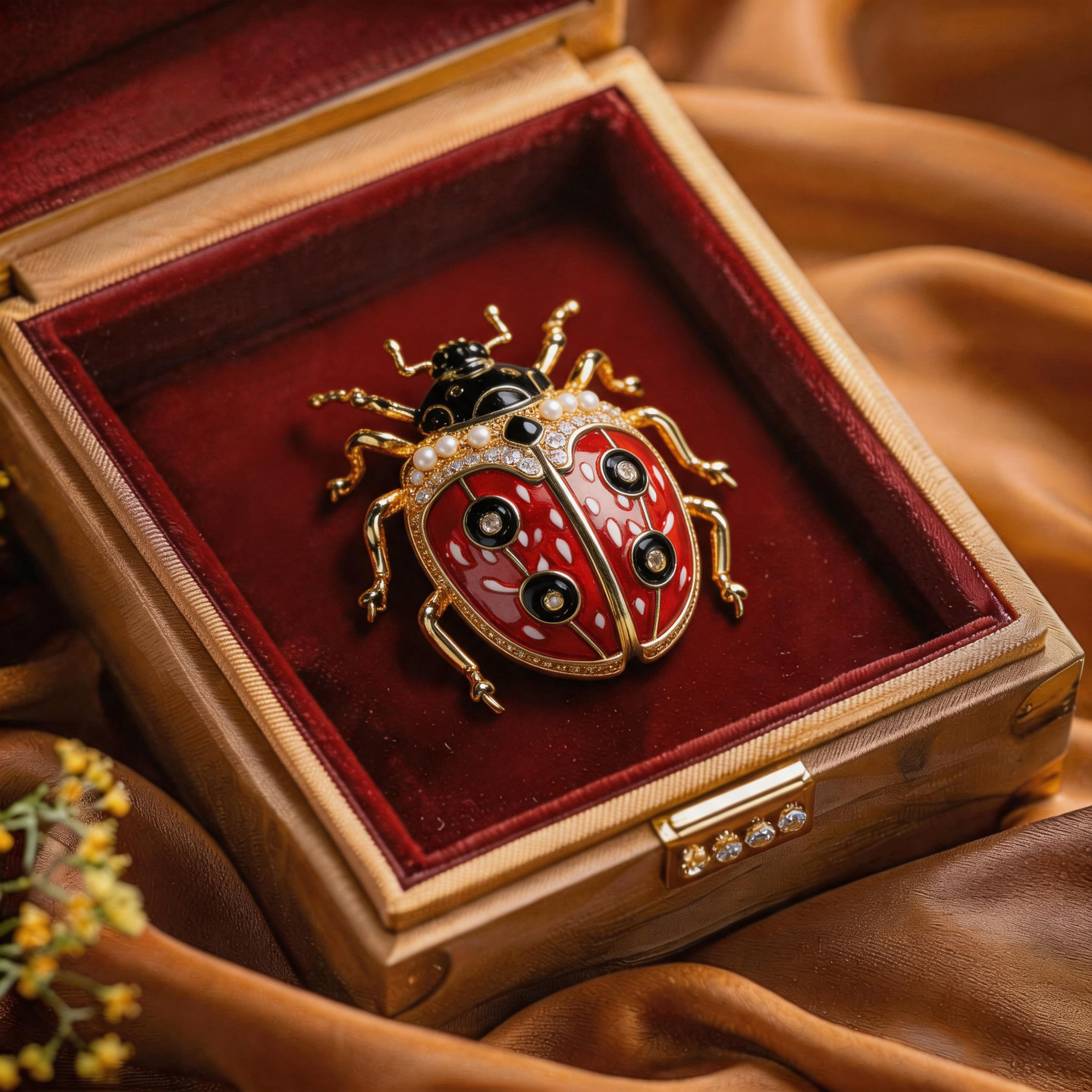 Xi Liang Feizi Original Design Cute Enamel Ladybug Brooch Personalized Fashion Clothing Accessories Insect Corsage