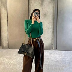 B Home Bags Women's 2024 Spring New Trend Hourglass Bag High-End Embroidered Thread Crossbody Bag Chain Shoulder Bag