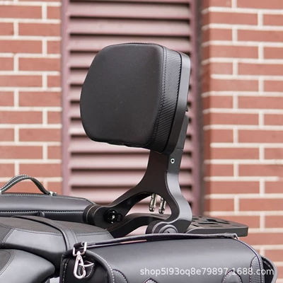 Motorcycle bumper – Bumper Backrest Tail Rack - black-flat-a-style-folding-backrest