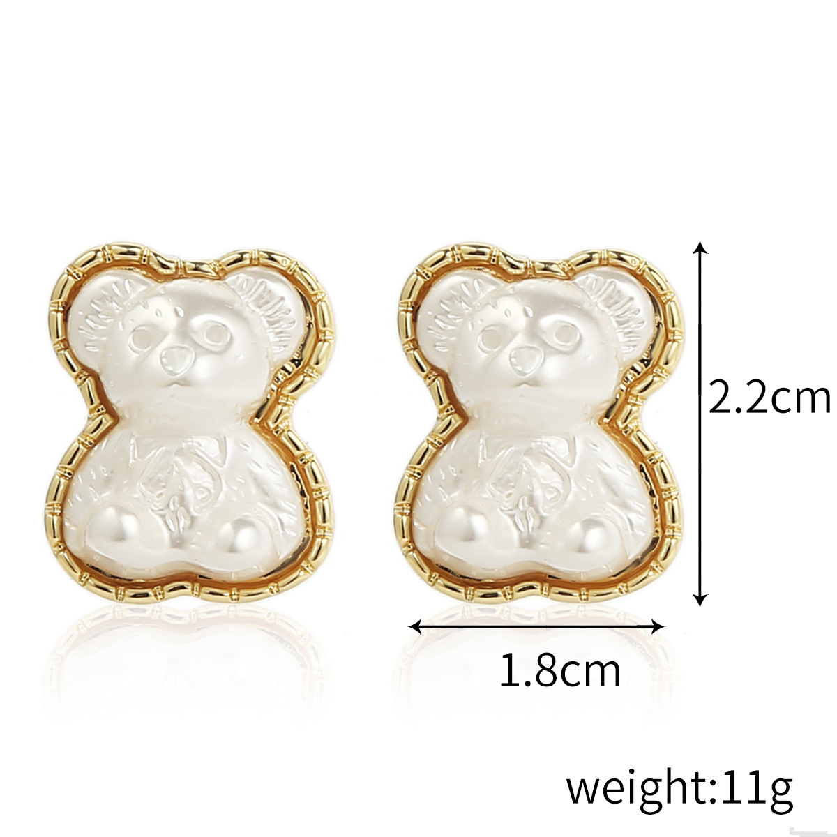 Nouvelles Boucles D&#39;oreilles Ours Mignons Coréens Boucles D&#39;oreilles Animaux Ours En Forme De Perle Imitation display picture 1