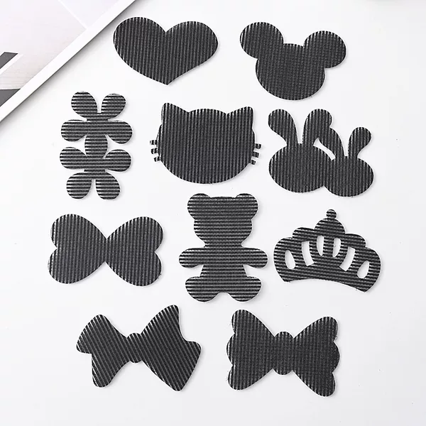 Korean Style Cute Black Bangs Stickers, Heart Style Personalized Magic Hair Stickers, Individually Packaged