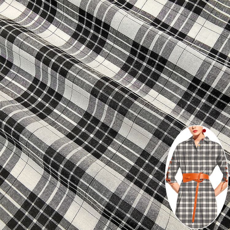 Anti-slub TR yarn-dyed plaid fabric