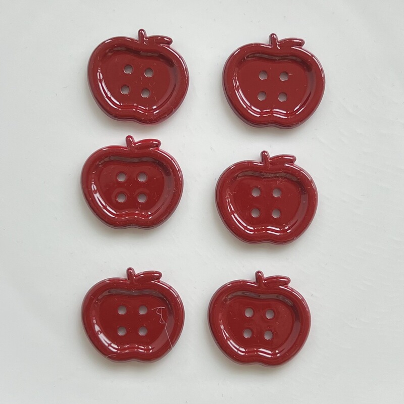 New Burgundy Apple Button Accessories DIY Handmade Materials for Hair Accessories, Shoe Decorations, and Phone Case Embellishments
