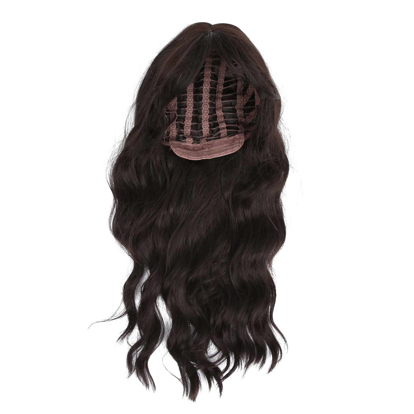 Pelucas transfronterizas, chicas europeas y americanas, flequillo, cabello largo y rizado, ondas grandes, seda de alta temperatura, sombreros de fibra química, fabricantes al por mayor