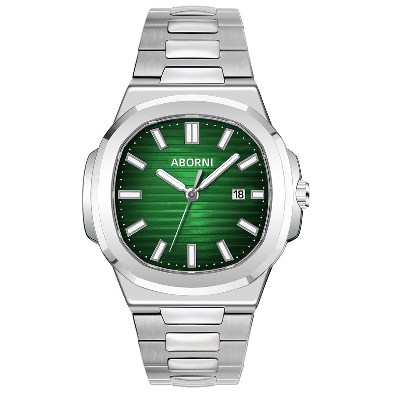 YBN8839 silver shell green face silver nail steel strip