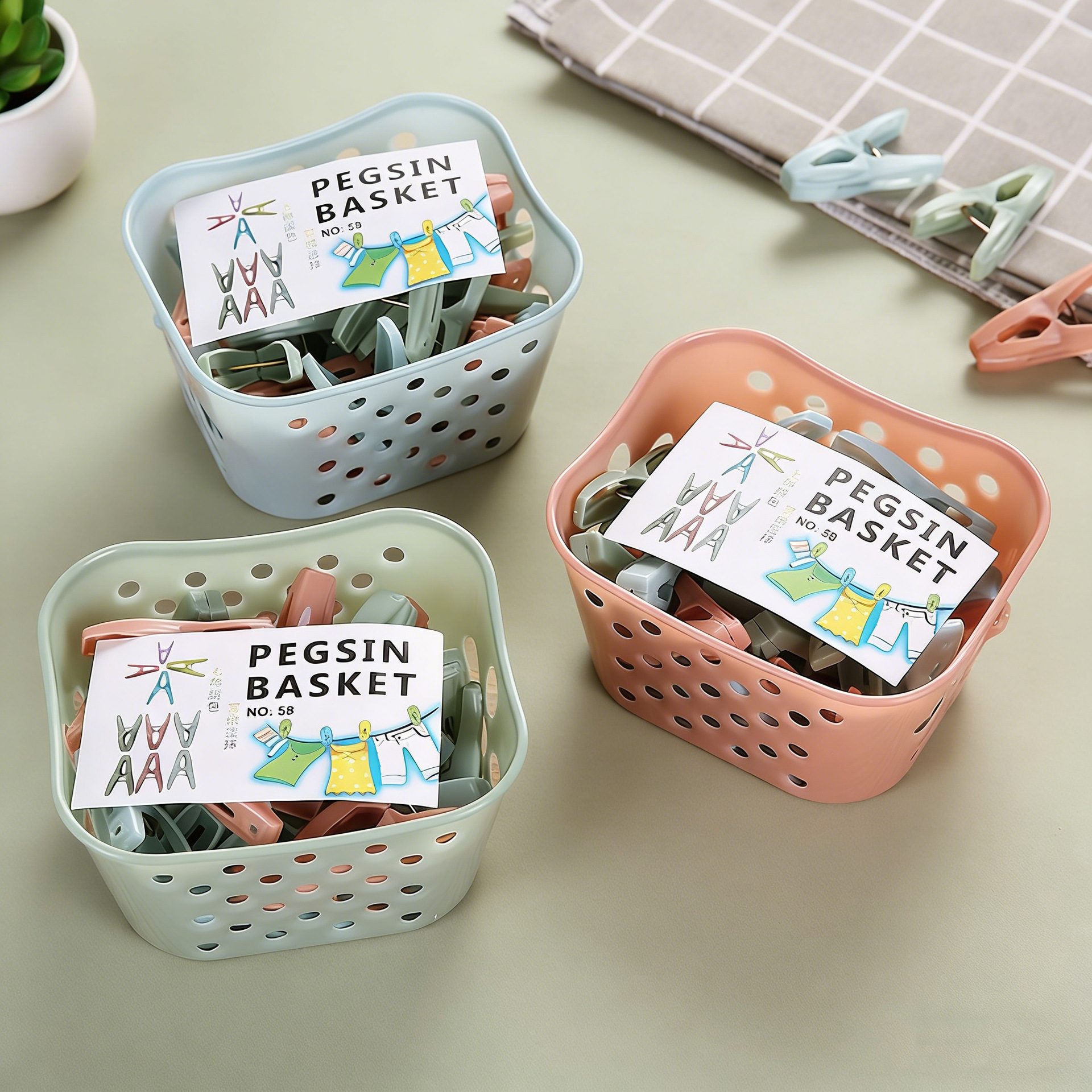 Clothes Clip Outdoor 30 Windproof Clothes Clip Household Bed Sheet Fixing Clip Underwear Socks Plastic with Basket Clip