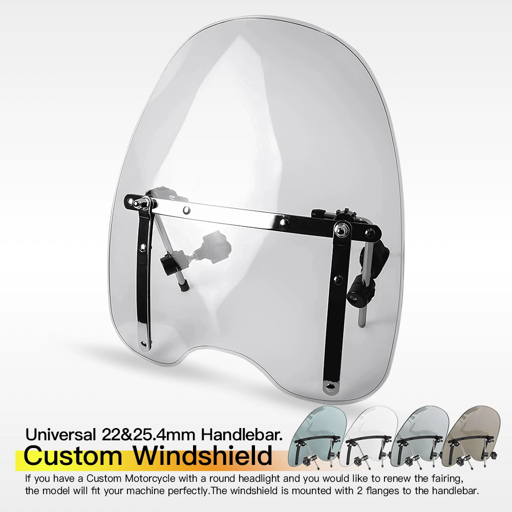 Модифицированное переднее ветровое стекло мотоцикла Harley ретро ветровое стекло мотоцикла 18 × 16inch HD прозрачная пластина
