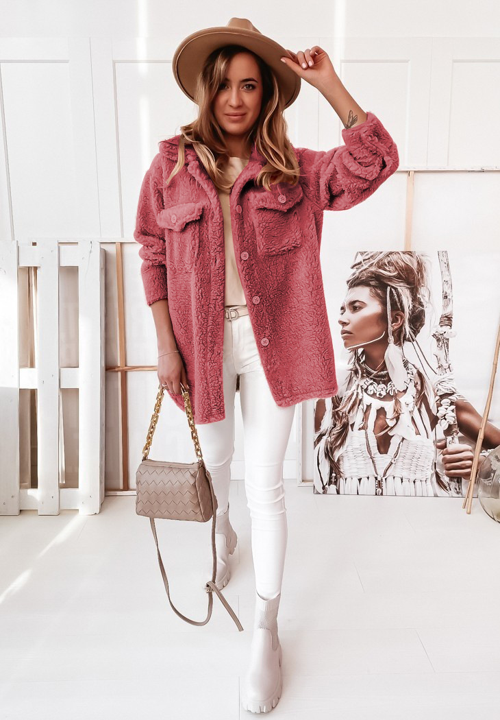 Dames imitatiebontjas halflang met revers voor herfst en winter_voghion.com