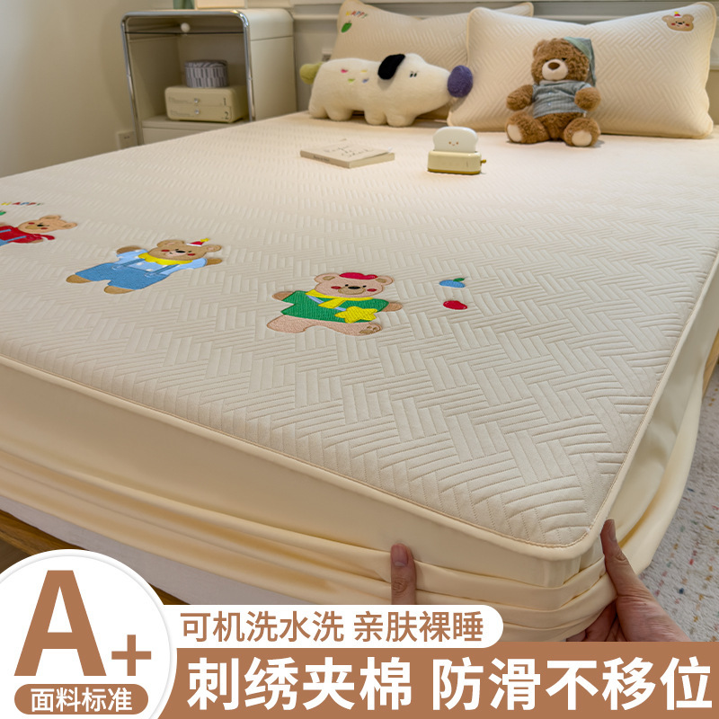 Cama de algodón de grasa tipo A una sola pieza 2025 nueva cubierta de cama a prueba de polvo de cama de tatami cubierta protectora de almohadilla