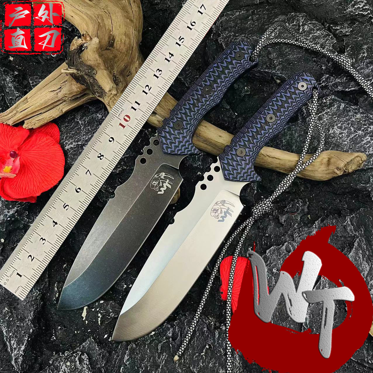 新款WT高硬度多功能户外露营野炊求生刀重型加厚款便携生存小直刀