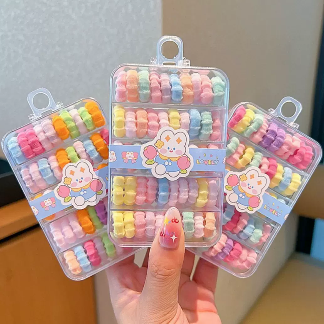 儿童发圈螺纹扎发橡皮筋不伤发高弹力拇指发圈女童发绳耐用发饰