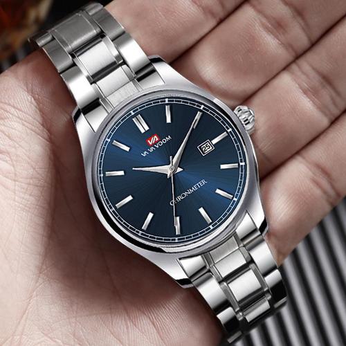  New Men's Watch, Waterproof Student Fashion Quartz Business Casual Steel Strap Calendar Watch