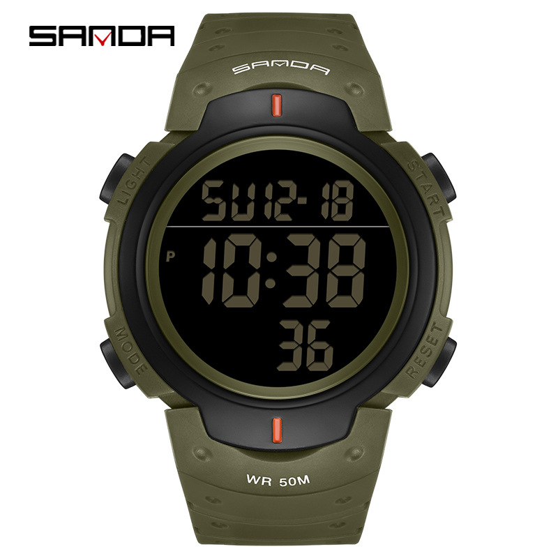 SANDA reloj electrónico astronauta dial reloj electrónico nocturno al aire libre impermeable reloj de montaña multifuncional hombre