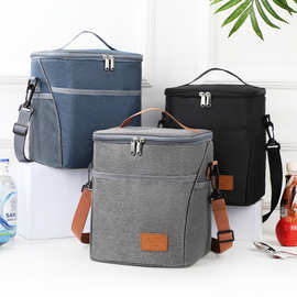跨境加厚便当包单肩斜挎饭盒包长提手饭盒袋大容量防水保温午餐包