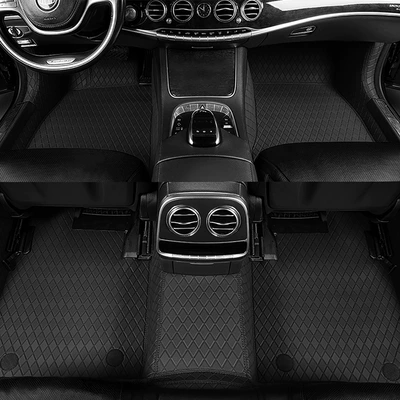 Modelə uyğun ayaqaltı — aviation soft-pack leather car - wear-resistant-king-diamond-pattern-black