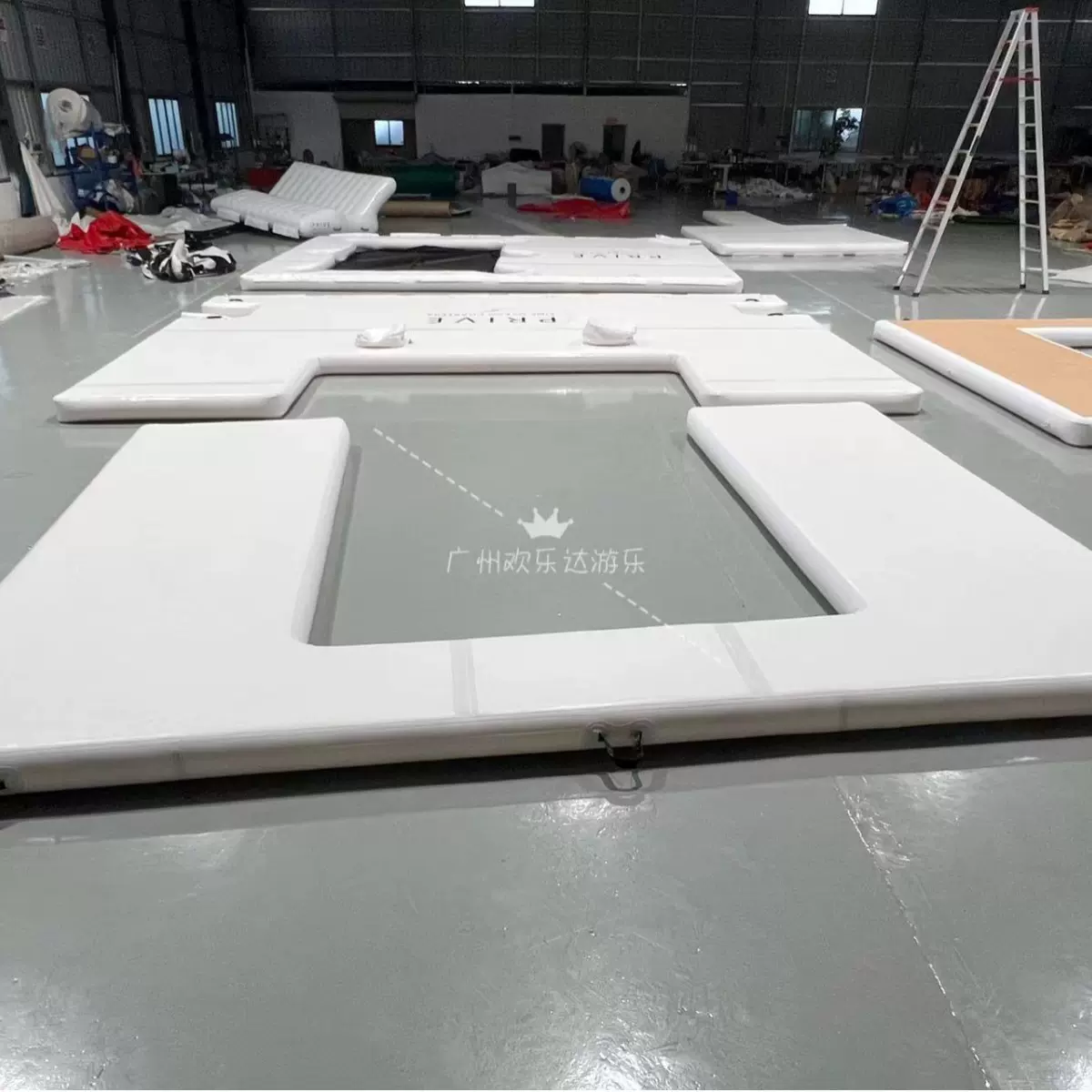 水上充气钓鱼浮台组合防滑U型拉丝气垫海上浮排专用钓台防侧翻