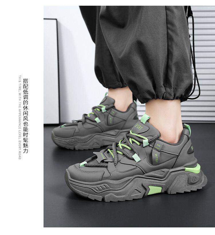 Giày thể thao nam sneaker thoáng khí tăng chiều cao, đế cao su gót thấp 1-3 cm — C118 màu trắng, C118 màu xám chi tiết 15