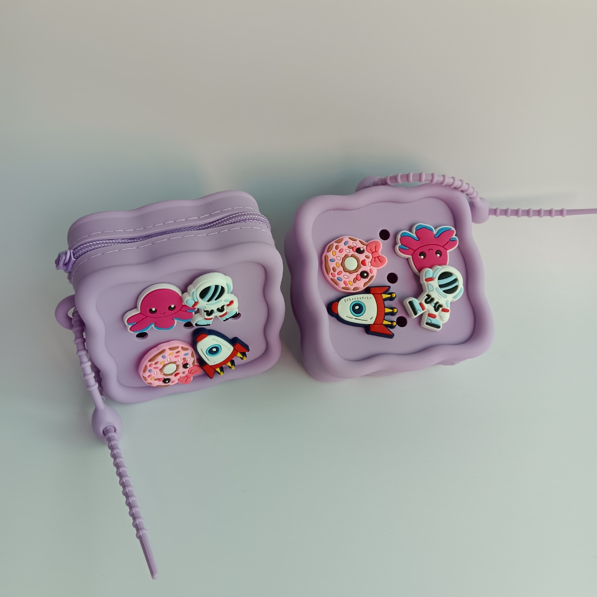 DIY agujero bolsas de lápiz de silicona adorables estudiantes Zipper bolsa de silicona caja de lápiz bolsa de maquillaje de silicona bolsa de almacenamiento de silicona