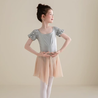 judydance 儿童舞蹈练功服女童芭蕾舞体操服艺考连体服中国舞纱裙