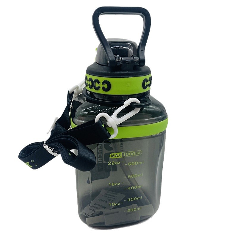 Jinshi deportivo al aire libre botella de plástico de una sola capa de 2000ml taza espacial de gran capacidad botella de agua portátil para trabajadores ecológicos