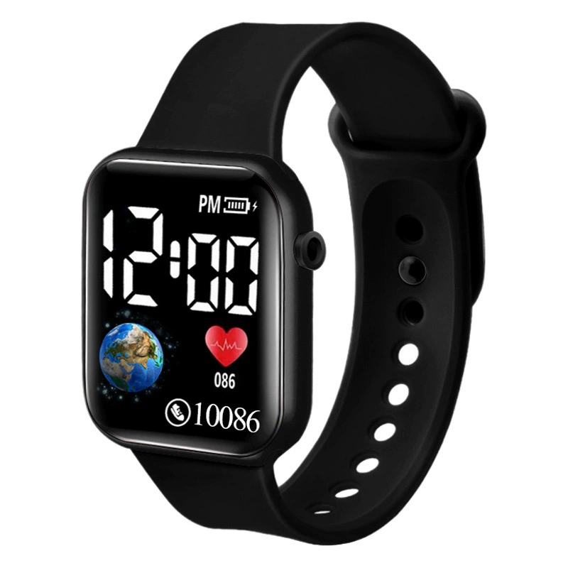 Технологичные часы с LED-дисплеем в виде Земли, студенческие электронные часы, маленький квадратный браслет, в стиле TikTok, оптом в наличии.