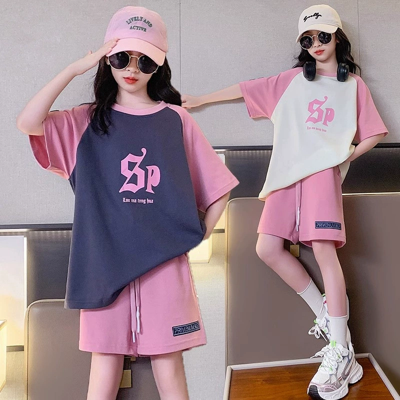 Summer sports suit, T-shirt with letters, trousers, set, 2023 collection, for teenagers