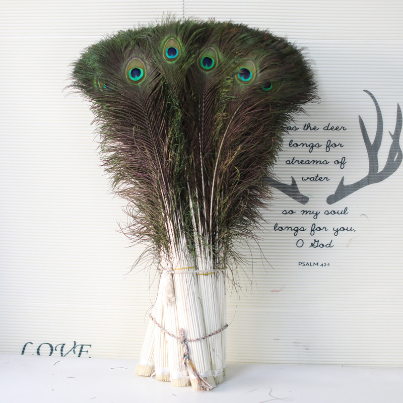 Color natural pluma de pavo real 70-80cm cola de pavo real diy joyería hecha a mano tocado decoración del hogar pelo de pavo real