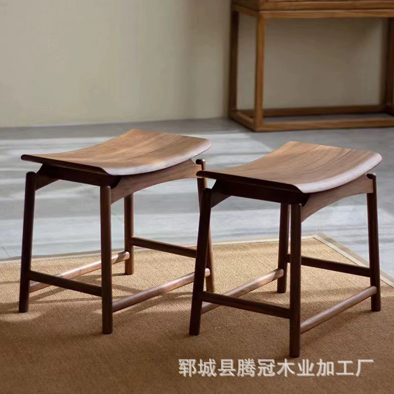 Квадратный стул в китайском стиле из цельного дерева, табурет для гостиной, табурет для замены обуви