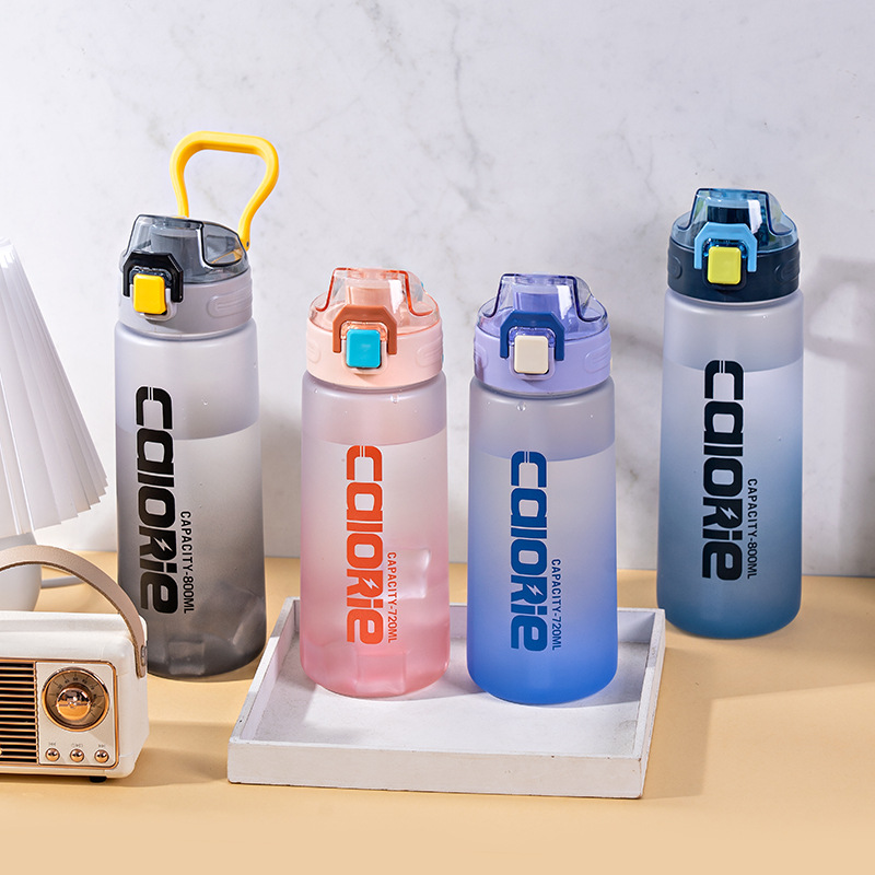 Nuevo Amazon Comercio exterior gradiente de plástico estudiante bebida directa taza 800ml al aire libre fitness deportes