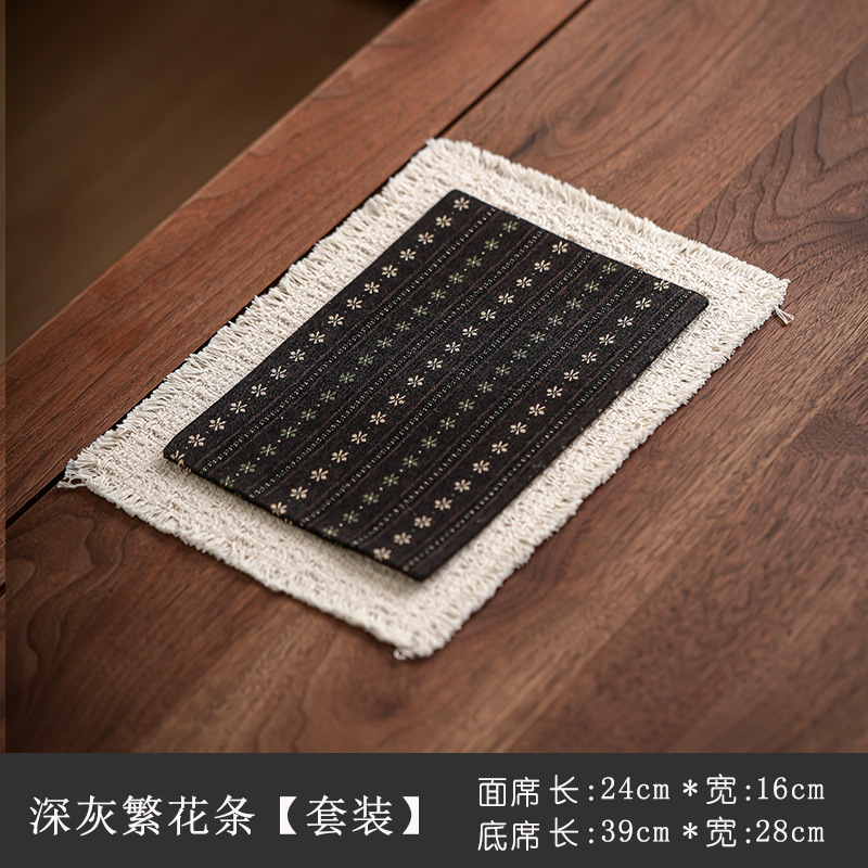 Mesa de té tela aislante de calor impermeable mesa de burbuja seca Zen de alta gama ligera y lujosa simple almohadilla de té doble cara