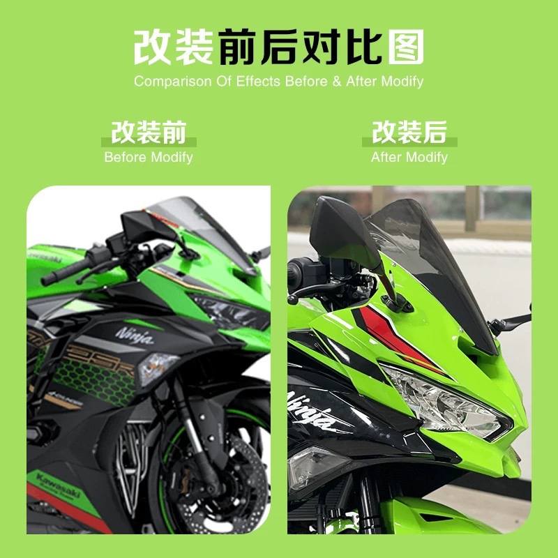 Suitable for Kawasaki Zx-25R Zx-4R/Zx-4Rr Motorcycle Modified Front Windshield and Heightening Windshield