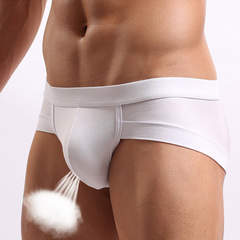 Men's Modal Triangle U-Shape Pouch Style Anti-Chafing Low-Waist Cool Three-Leg Briefs Wholesale Male Underwear